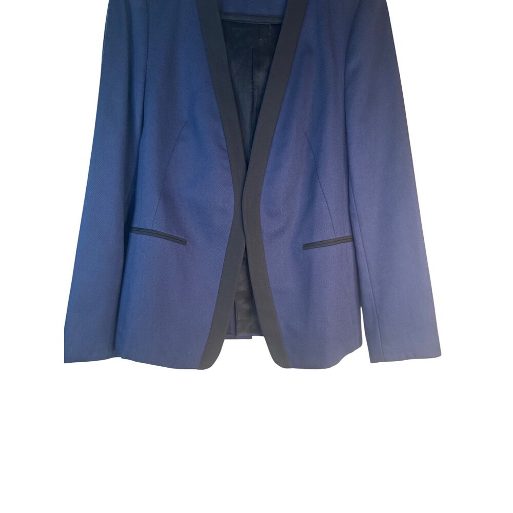 Zara Basic Navy Blue Large Open-Front Blazer With… - image 7